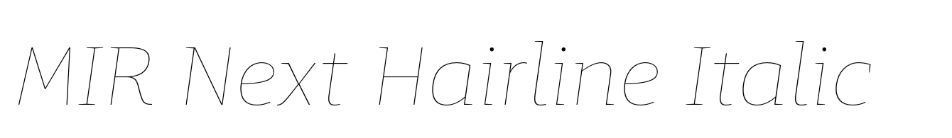 MIR Next Hairline Italic